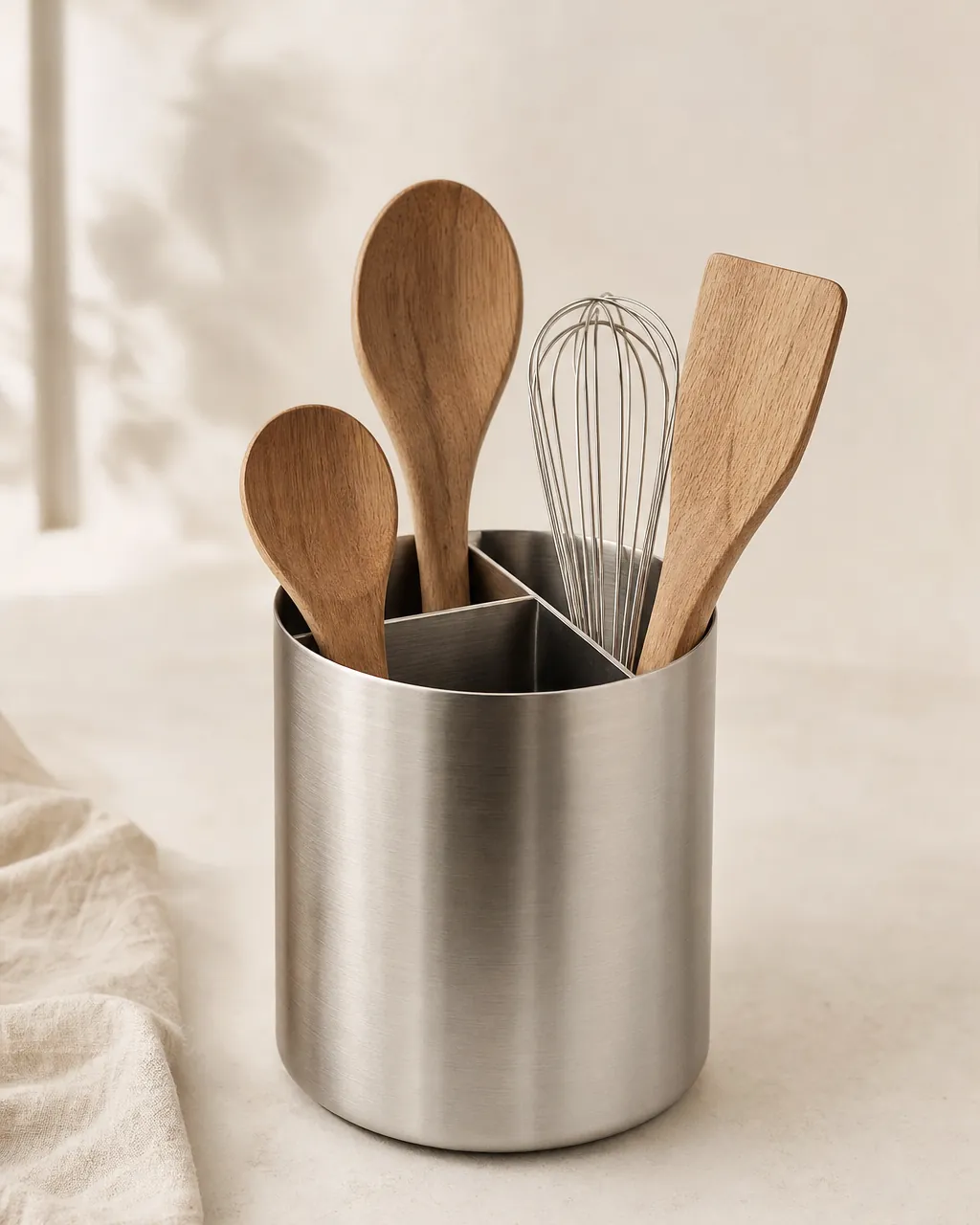 Crestmont Kitchen Utensil Organizer, product concept image holding cooking utensils on a warm neutral background