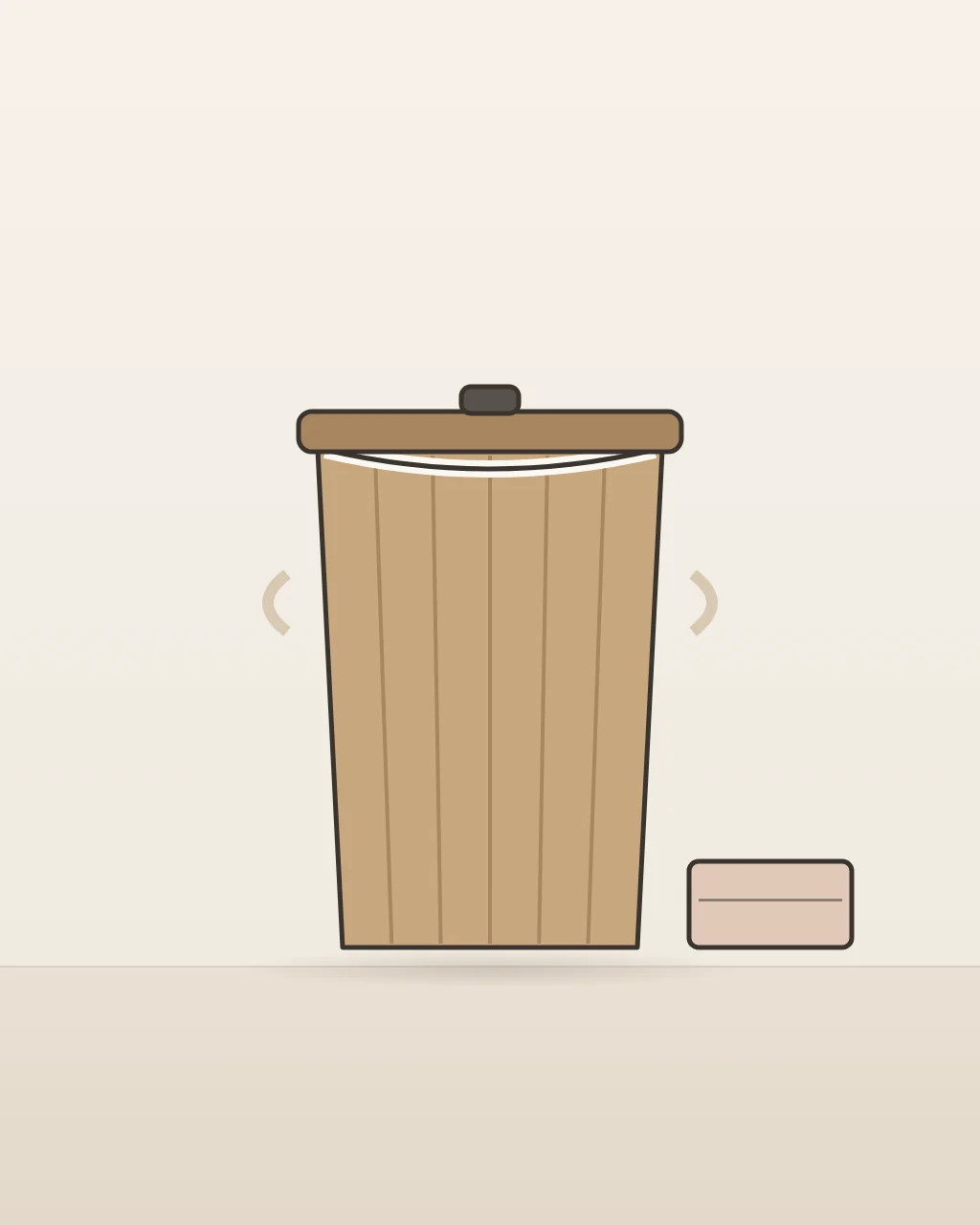 Crestmont Laundry Hamper, concept illustration of a lidded hamper with a liner and handles
