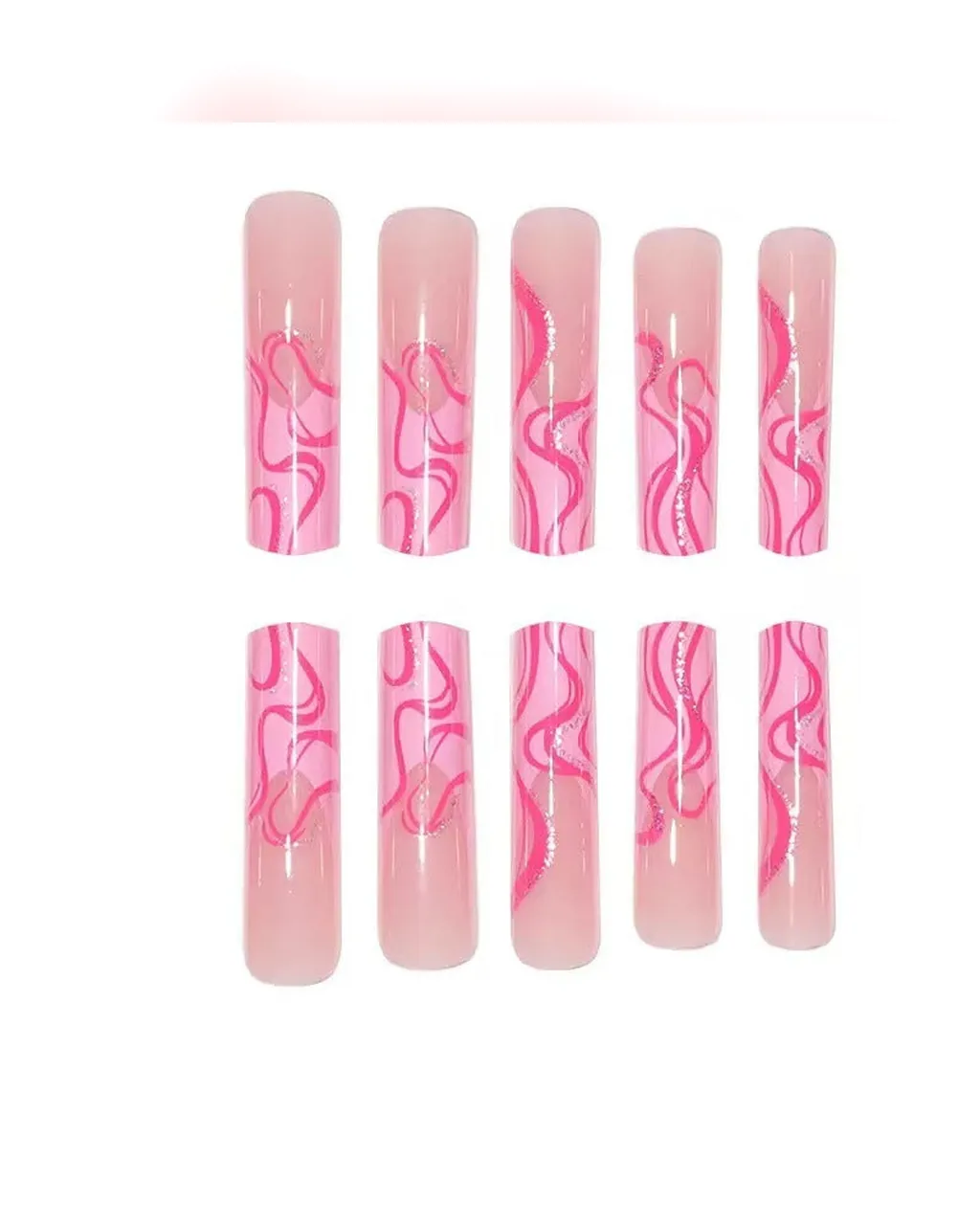 Trendy Abstract Nail Art Extensions, product image 1 of 4