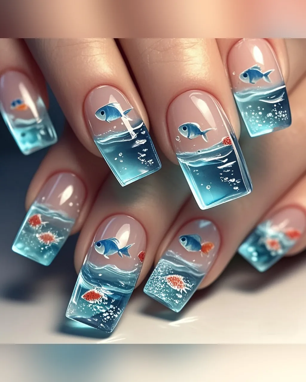 Underwater Scene Press-On Nails, product image 1 of 5